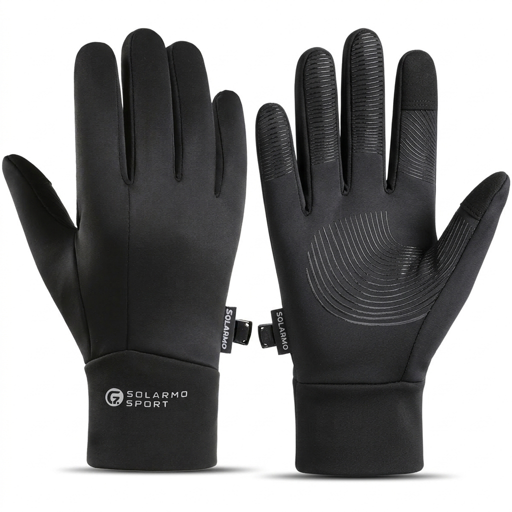 Cycling Gear Cold Weather - Erkekler için Kış Spor Eldivenleri, Dokunmatik