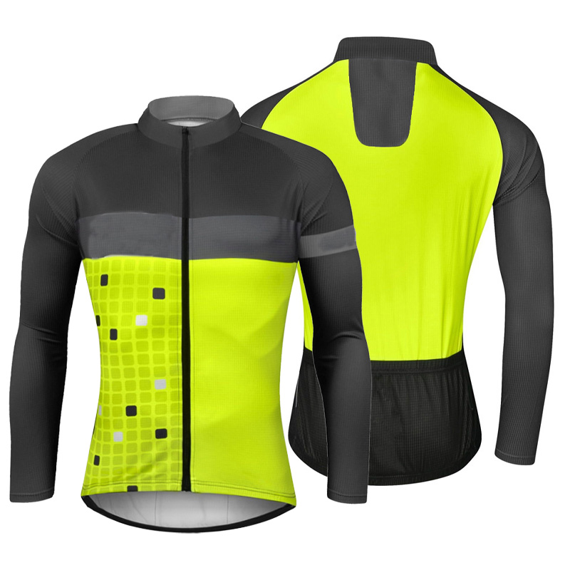 Cycling Gear Lycra - Pro bisiklet ceketi, yeşil uzun kollu