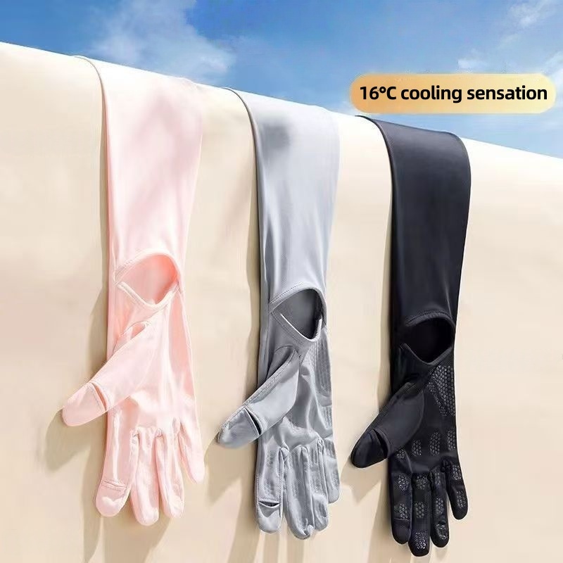 Cycling Glove - UPF50+ Buz İpekli Güneş Korumalı Eldivenli